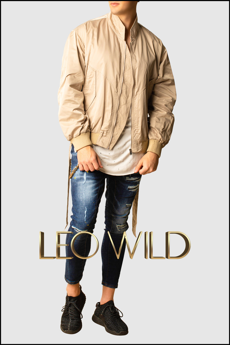 Camel Designer Bomber Jacket for Men - Cool bomber jacket for Men - Khaki Military Jacket for Men - Top Gun Jacket - Beige Satin Bomber Designer Jacket - High End Jacket for Men - Oversized Bomber Jacket for Men - Cool Stylish Menswear Online - Jackets for Men - Streetwear Jackets for Men - Hot Jackets for Men 