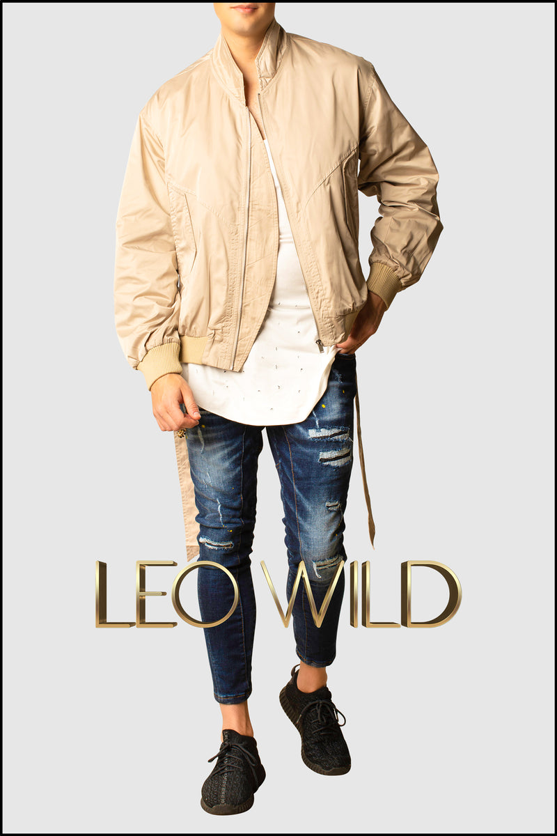 Camel Designer Bomber Jacket for Men - Cool bomber jacket for Men - Khaki Military Jacket for Men - Top Gun Jacket - Beige Satin Bomber Designer Jacket - High End Jacket for Men - Oversized Bomber Jacket for Men - Cool Stylish Menswear Online - Jackets for Men - Streetwear Jackets for Men - Hot Jackets for Men 