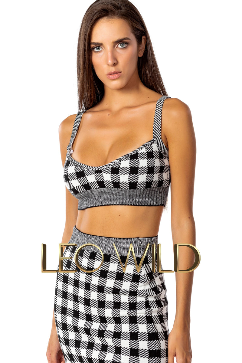 Sexy Two Piece Matching Outfit with Bra: Women's Sweater Set