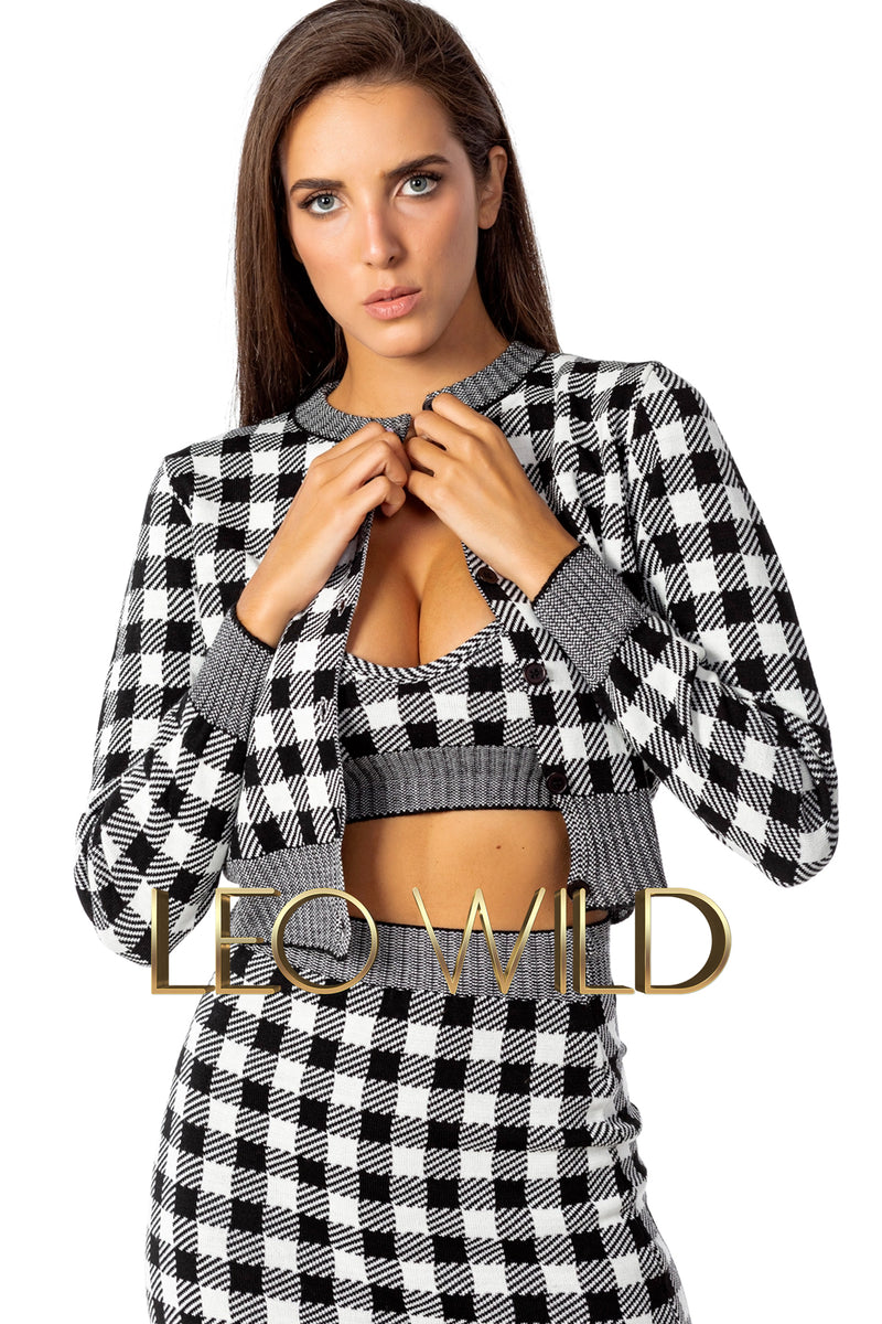 Sexy Two Piece Matching Outfit with Bra: Women's Sweater Set