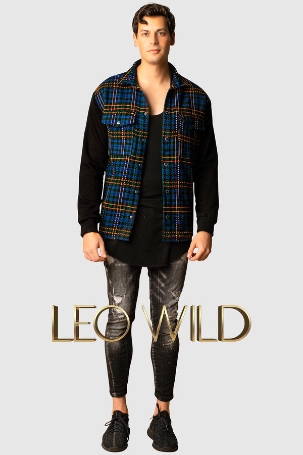 Men's Plaid Button Down Shirt : Designer Long Sleeve Flannel Shirt : Cool Designer Men's Fashion 2022 : Los Angeles California Menswear