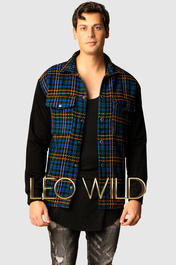 Men's Plaid Button Down Shirt : Designer Long Sleeve Flannel Shirt : Cool Designer Men's Fashion 2022 : Los Angeles California Menswear