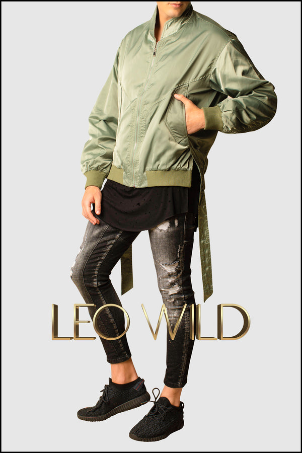 Army Green Designer Bomber Jacket for Men - Cool olive green bomber jacket for Men - Military Green Jacket for Men - Top Gun Jacket - Green Satin Bomber Designer Jacket - High End Jacket for Men - Oversized Bomber Jacket for Men - Cool Stylish Menswear Online - Jackets for Men - Streetwear Jackets for Men - Hot Jackets for Men 