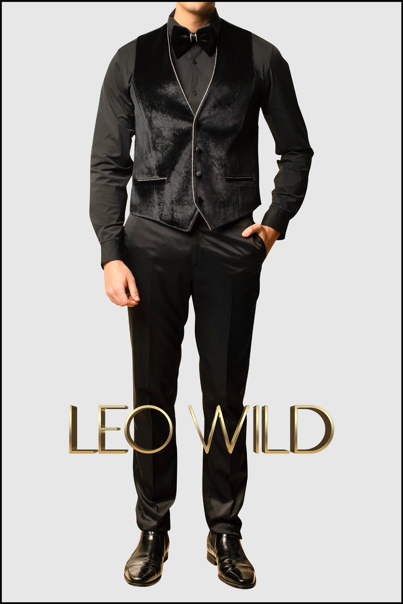 Men's Suit: Black Velvet 3 Pcs Luxury Tuxedo for Men