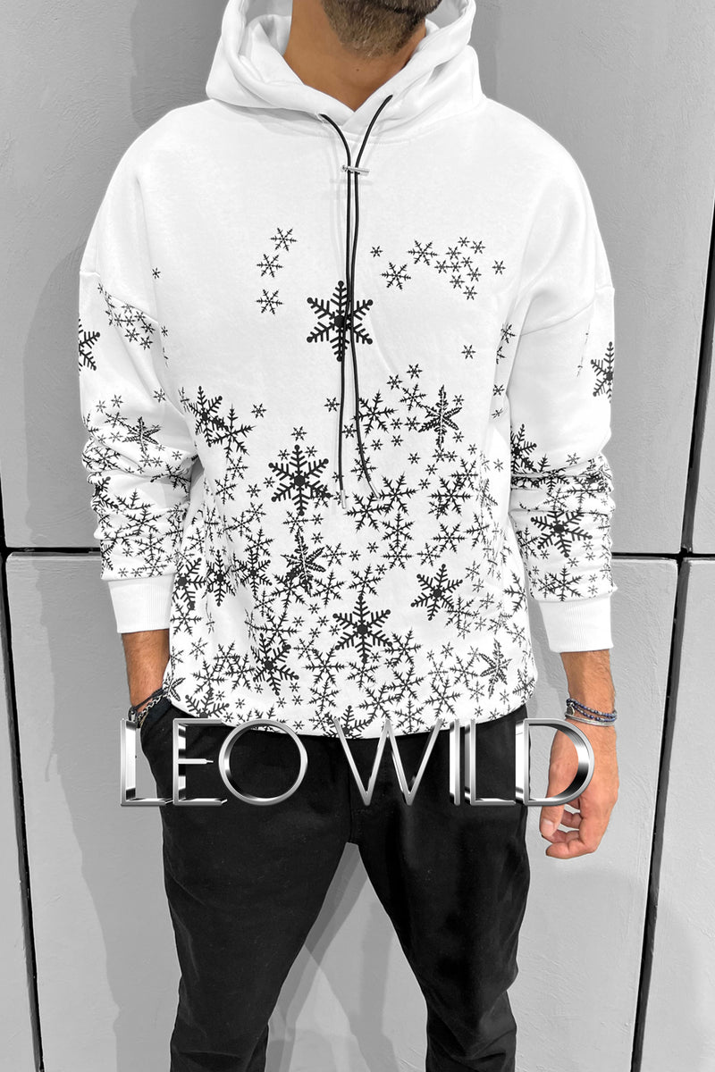 Hoodie for Men: Men's Christmas Sweatshirt in White